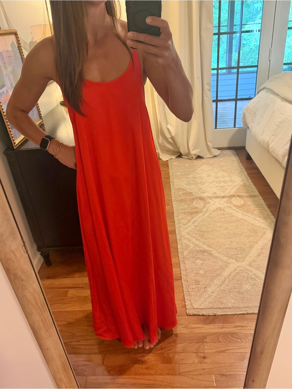 Club Monaco Bold Red V-Neck Dress